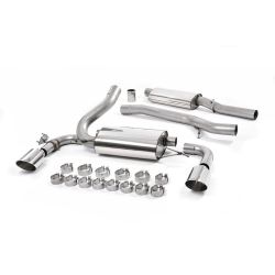 Escape cat-back resonado homologado ECE Milltek Sport Ford Focus Mk3 RS (16-18), colas GT-115 pulidas