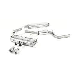 Escape cat-back resonado homologado ECE Milltek Sport Ford Focus Mk3 ST 5 puertas Hatchback (12-18), colas pulidas
