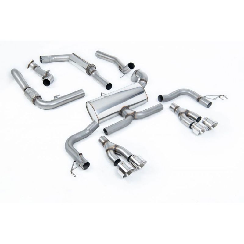 Escape cat-back resonado homologado ECE Milltek Sport Honda Civic Type R FK2 (15-17), colas GT-100 pulidas