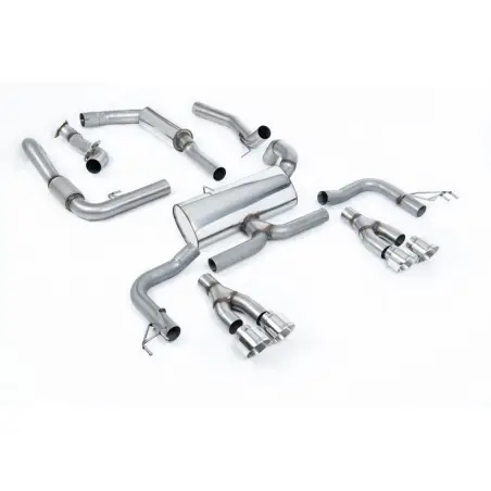 Sistema de escape Cat-Back resonado (aprobación CE) 4 colas Milltek Sport – Honda Civic Type R FK2 (15-17)