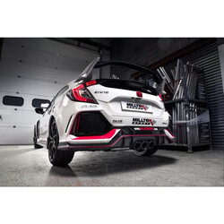 Escape cat-back resonado homologado ECE Milltek Sport Honda Civic FK8 Type R (17-22), 3 colas GT-100 de titanio