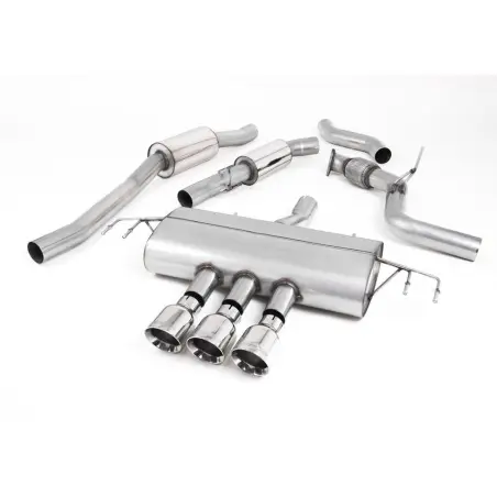 Escape cat-back resonado homologado ECE Milltek Sport Honda Civic FK8 Type R (17-22), 3 colas GT-100 de titanio