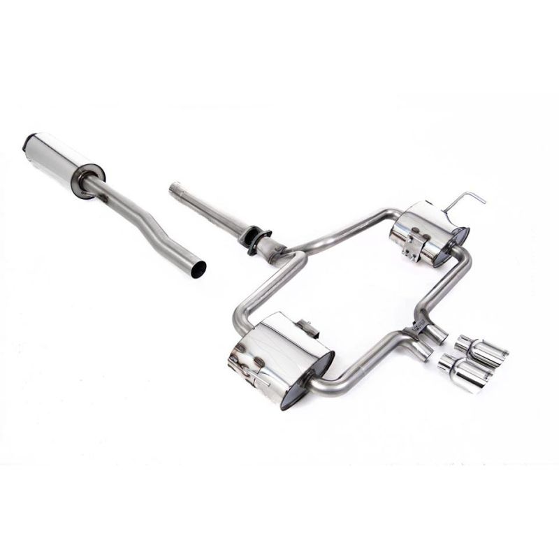 Escape cat-back resonado homologado ECE Milltek Sport Mini Cooper S R53 (02-06), colas pulidas (SSXM477)