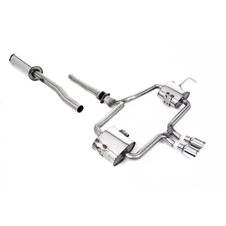 Escape cat-back resonado homologado ECE Milltek Sport Mini Cooper S R53 (02-06), colas pulidas (SSXM477)