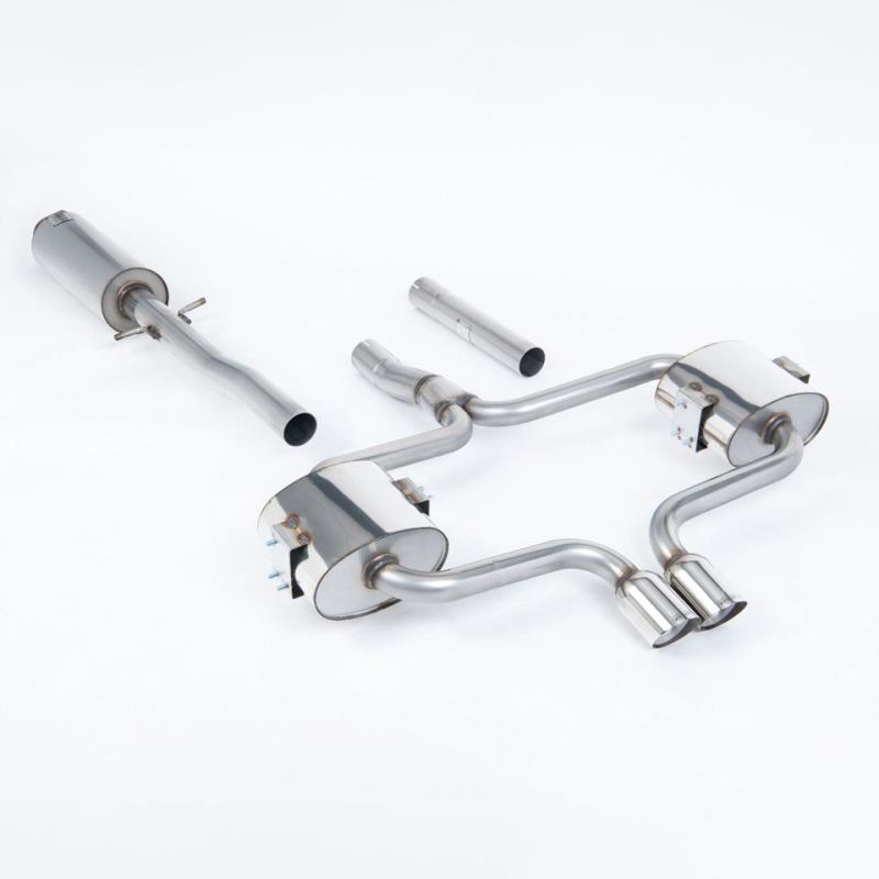 Escape cat-back resonado homologado ECE Milltek Sport Mini Cooper S R52 (04-08), colas pulidas