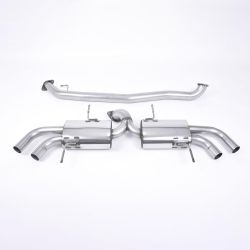 Escape cat-back desde los catalizadores secundarios homologado ECE Milltek Sport Nissan GT-R R35 (09-15), colas GT-127 pulidas