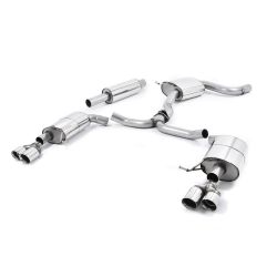Escape cat-back resonado homologado ECE Milltek Sport Seat León ST Cupra 280/290 2.0 TSI (sin GPF) (15-19), 4 colas pulidas