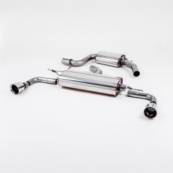 Escape cat-back resonado homologado ECE Milltek Sport VW Golf GTi Mk6 (09-13), 2 colas GT-100 pulidas