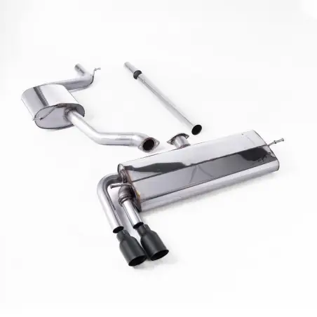 Escape cat-back resonado homologado ECE Milltek Sport VW Golf Mk7.5 1.5TSI Evo GT & R-Line (17-21), 2 colas negras (Cerakote)