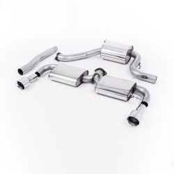 Escape cat-back resonado homologado ECE Milltek Sport VW Scirocco R (09-16), colas GT-100 pulidas