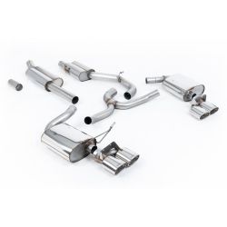 Escape cat-back resonado homologado ECE Milltek Sport VW Golf GTI Mk7 (13-16), colas pulidas (SSXVW241)