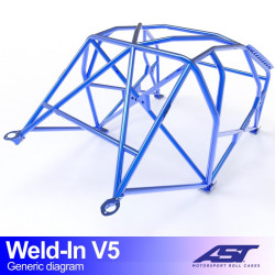 Arco de Seguridad VW Golf (MK5) 3-doors Hatchback FWD WELD IN V5 AST Roll cages