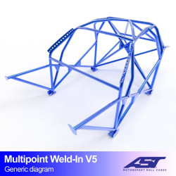 Arco de Seguridad VW Golf (MK5) 3-5 doors FWD MULTIPOINT WELD IN V5 AST Roll cages