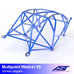 Arco de Seguridad VW Golf (MK5) 3-5 doors FWD MULTIPOINT WELD IN V5 AST Roll cages