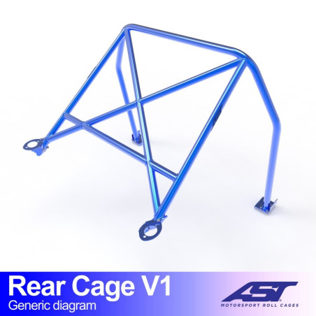 Arco Trasero VW Golf (MK5) 3-doors Hatchback FWD REAR CAGE V1 AST Roll cages