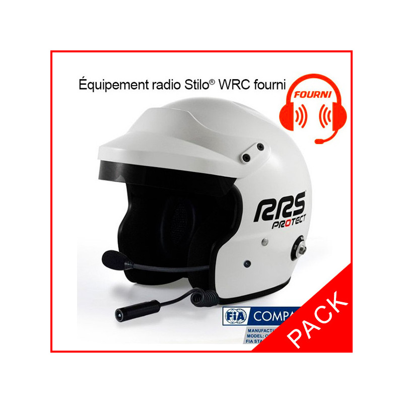 Casco automovilismo FIA HANS RRS Jet Protect Open face RRS FIA 8859-2015 / SNELL SA2020 - White with Intercom Casco automovilismo FIA HANS RRS Jet Protect Open face RRS FIA 8859-2015 / SNELL SA2020 - White with Intercom
