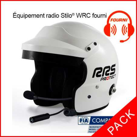 Casco automovilismo FIA HANS RRS Jet Protect Open face RRS FIA 8859-2015 / SNELL SA2020 - White with Intercom