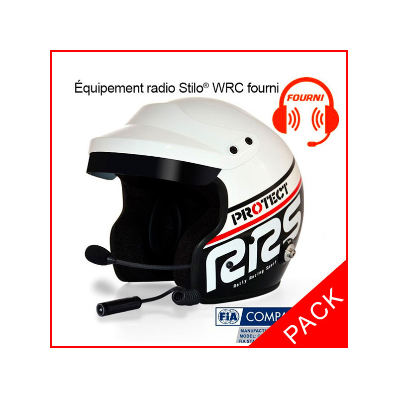 Casco automovilismo RRS JET OF-S1 Black FIA 8859-2015 + Kit Micro/HP Stilo® WRC