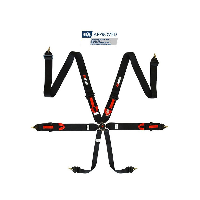 Cinturón arnés homologado FIA de 6 puntos RRS EVO 6 2.9 kg black Cinturón arnés homologado FIA de 6 puntos RRS EVO 6 2.9 kg black