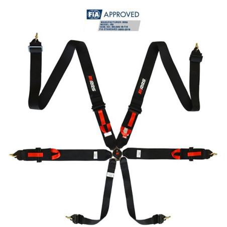 Cinturón arnés homologado FIA de 6 puntos RRS EVO 6 2.9 kg black