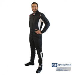 Mono Automovilismo ignífugo FIA RRS Diamond Star race suit FIA 8856-2018 black, silver, red, blue,