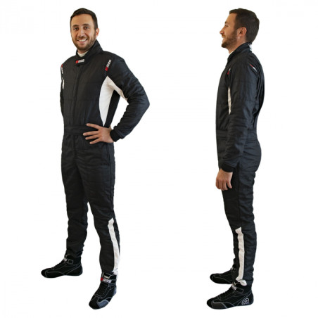 Mono Automovilismo ignífugo FIA RRS Diamond Star race suit FIA 8856-2018 black, silver, red, blue,