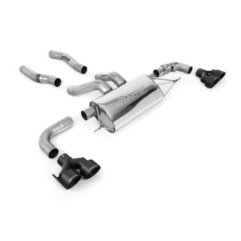 Escape OPF-back homologado ECE Milltek Sport BMW M240i xDrive G42 (22-), 4 colas GT-100 negras (Cerakote)