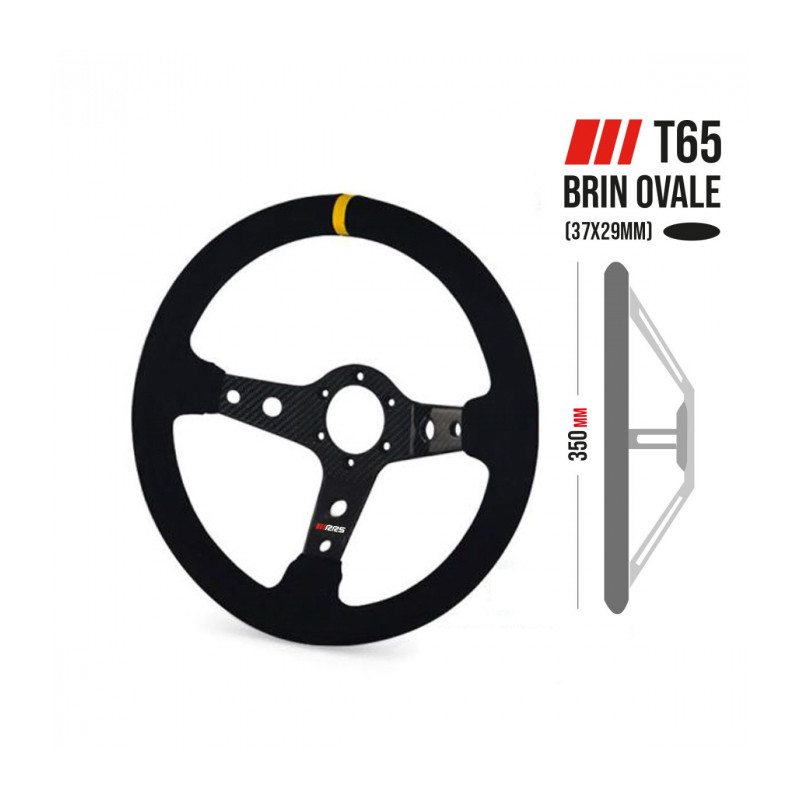 Volante RRS Carbone de 3 radios de fibra de carbono y piel girada color negro medida 350 x 90 mm Volante RRS Carbone de 3 radios de fibra de carbono y piel girada color negro medida 350 x 90 mm