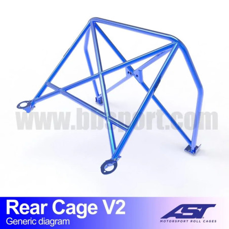 Arco Trasero AUDI A1 8X 3-doors Hatchback FWD REAR CAGE V2 AST Roll cages