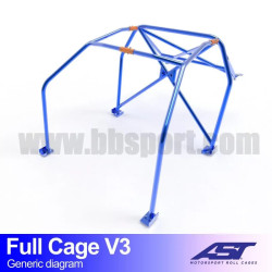 Arco de Seguridad VW Golf (Mk2) 3-doors Hatchback FULL CAGE V3 AST Roll cages