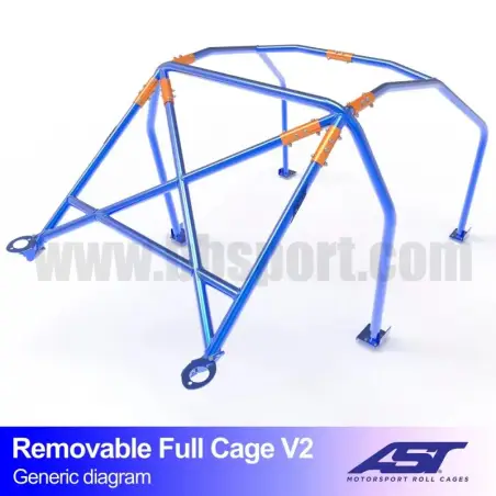 Arco antivuelco AUDI A3 8L 3-doors Hatchback FWD 4X2 REMOVABLE FULL CAGE V2 AST Roll cages