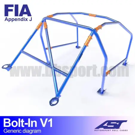 Arco de Seguridad FORD Fiesta (Mk2) (FBD) 3-doors Hatchback BOLT IN V1 AST Roll cages