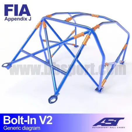 Arco de Seguridad VW Golf (Mk3) 3-doors Hatchback BOLT IN V2 AST Roll cages