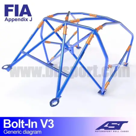 Arco de Seguridad BMW (F30) 3-Series 4-doors Sedan RWD BOLT IN V3 AST Roll cages