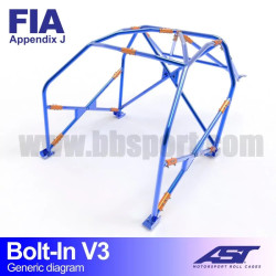 Arco de Seguridad FORD Fiesta (Mk3) (GFJ) 3-doors Hatchback BOLT IN V3 AST Roll cages