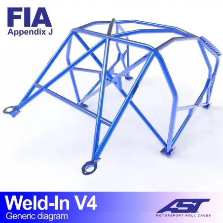 Arco de Seguridad SEAT Leon (5F) 3-doors Hatchback WELD IN V4 AST Roll cages