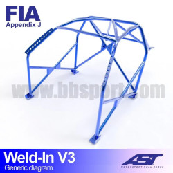 Arco de Seguridad NISSAN MICRA (K11) 3-doors Hatchback WELD IN V3 AST Roll cages