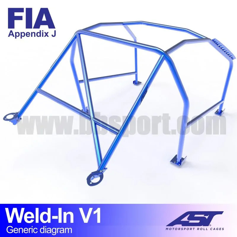 Arco de Seguridad TOYOTA ARISTO (S160) 4-door Sedan WELD IN V1 AST Roll cages