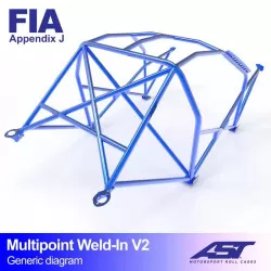 Arco de Seguridad NISSAN Skyline (R34) 2-door Coupe MULTIPOINT WELD IN V2 AST Roll cages
