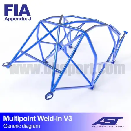 Arco de Seguridad SEAT Leon (1M) 5-doors Hatchback MULTIPOINT WELD IN V3 AST Roll cages