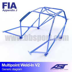 Arco de Seguridad NISSAN MICRA (K11) 3-doors Hatchback MULTIPOINT WELD IN V2 AST Roll cages