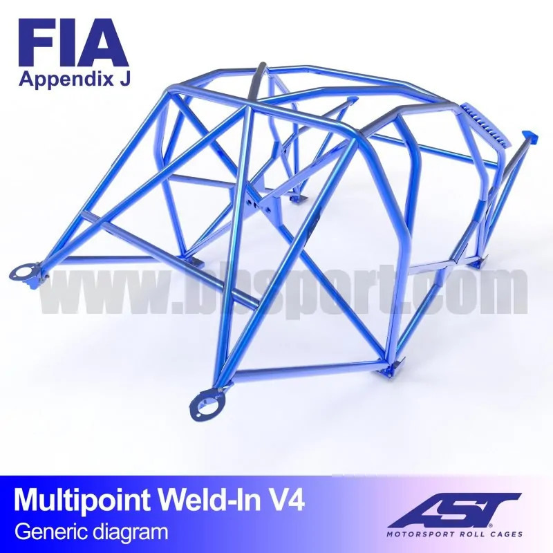 Arco de Seguridad MITSUBISHI Lancer EVO II 4-door Sedan MULTIPOINT WELD IN V4 AST Roll cages
