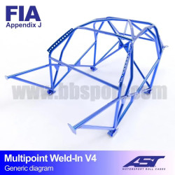 Arco de Seguridad TOYOTA Yaris (XP10) 3-door Hatchback MULTIPOINT WELD IN V4 AST Roll cages