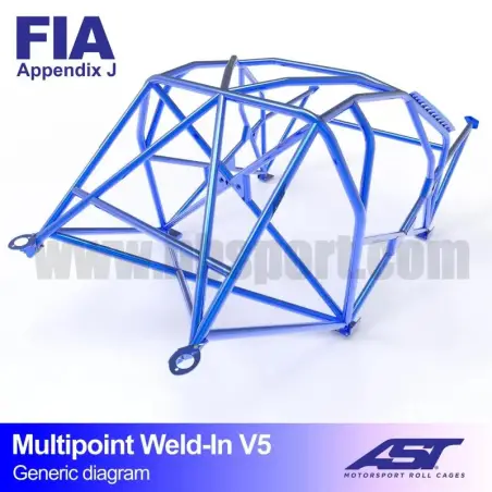 Arco de Seguridad HONDA Civic (EG/EH) 3-doors Hatchback MULTIPOINT WELD IN V5 AST Roll cages