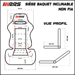 Asiento deportivo semibaket reclinable RRS Trackday (No FIA) con guías correderas
