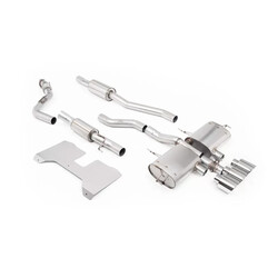 Escape cat-back resonado con válvulas homologado ECE Milltek Sport Honda Civic FL5 Type R (22-), colas de titanio