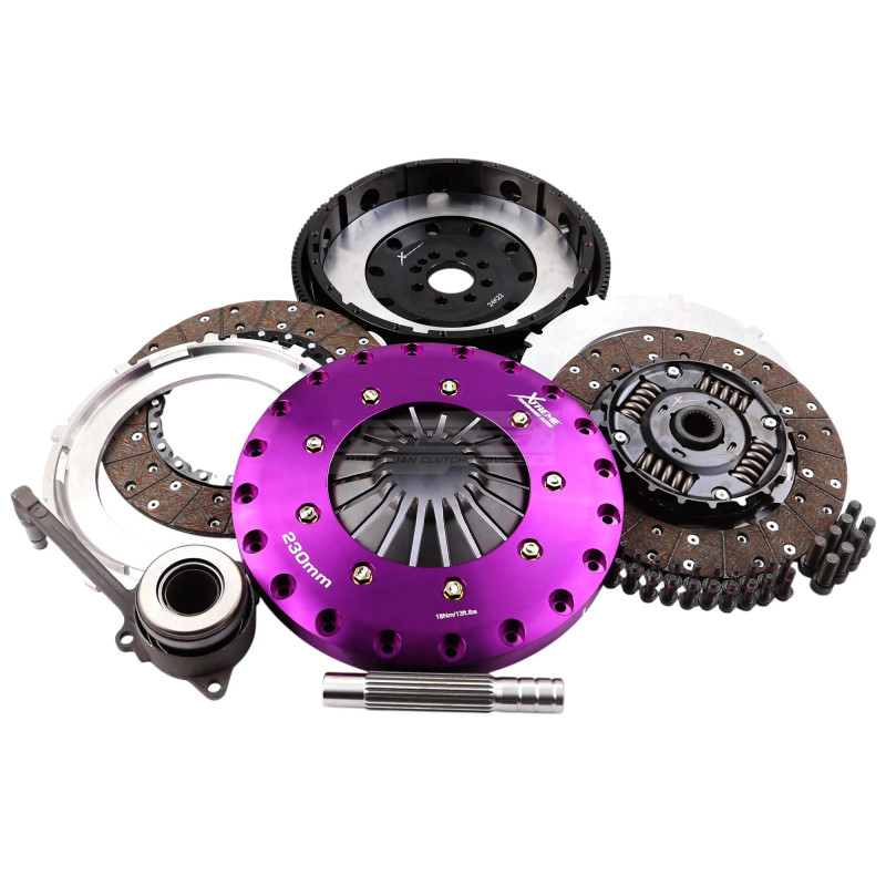 VAG varios, A3, Golf, León, Xtreme Performance 230mm Sprung hub Organic Twin Plate Clutch Kit Flywheel 1000Nm KVW23698-2A