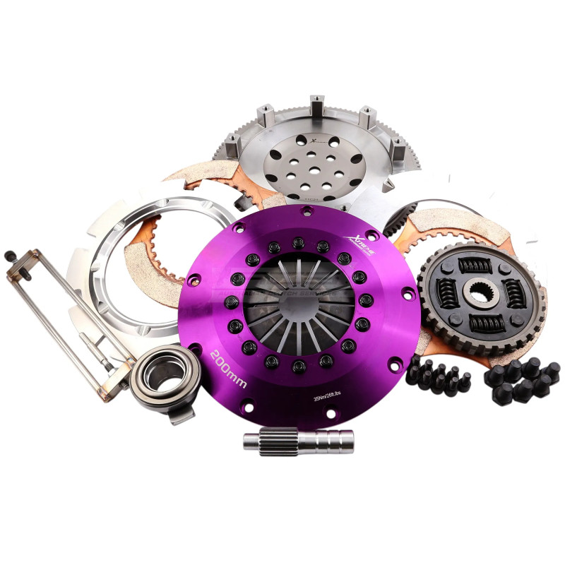 Mitsubishi Lancer EVO 4-5-6-7-8-9 Xtreme Performance - 200mm Sprung Ceramic Twin Plate Clutch Kit Flywheel 1200Nm KMI20522-2B