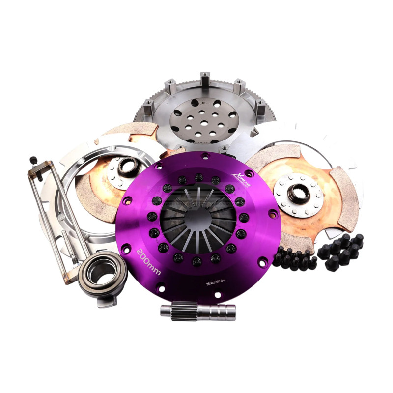 Mitsubishi Lancer EVO 4-5-6-7-8-9 Xtreme Performance - 200mm Rigid Ceramic Twin Plate Clutch Kit Flywheel 1200Nm KMI20522-2E