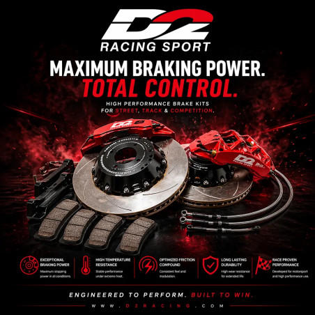 Kit de frenada D2 Racing con pizas forjadas multipistones de 286 a 444 mm